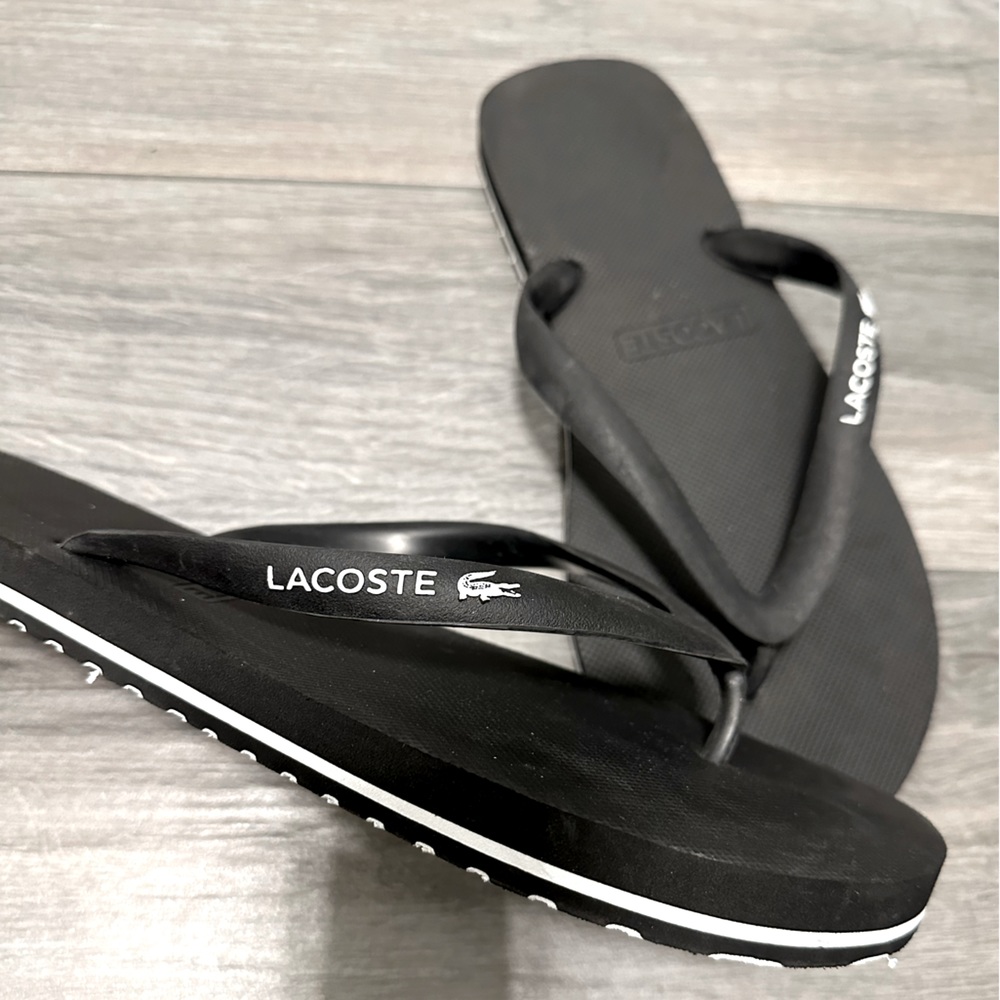 Lacoste Men’s Black Flip - Flops